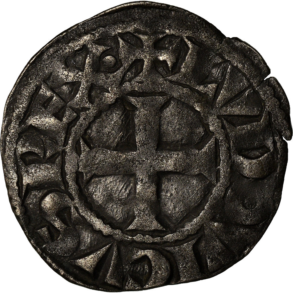 Moeda, França, Louis VIII-IX, Denier Tournois, VF(30-35), Lingote, Duplessy:188