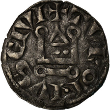 Moneda, Francia, Louis VIII-IX, Denier Tournois, BC+, Vellón, Duplessy:188