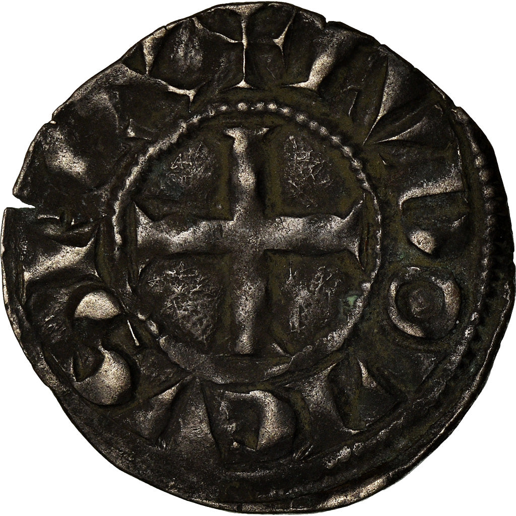 Moneta, Francia, Louis VIII-IX, Denier Tournois, MB+, Biglione, Duplessy:188