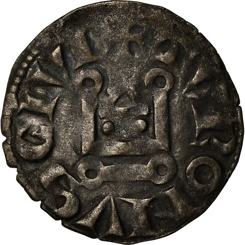 Moeda, França, Louis VIII-IX, Denier Tournois, VF(30-35), Lingote, Duplessy:188