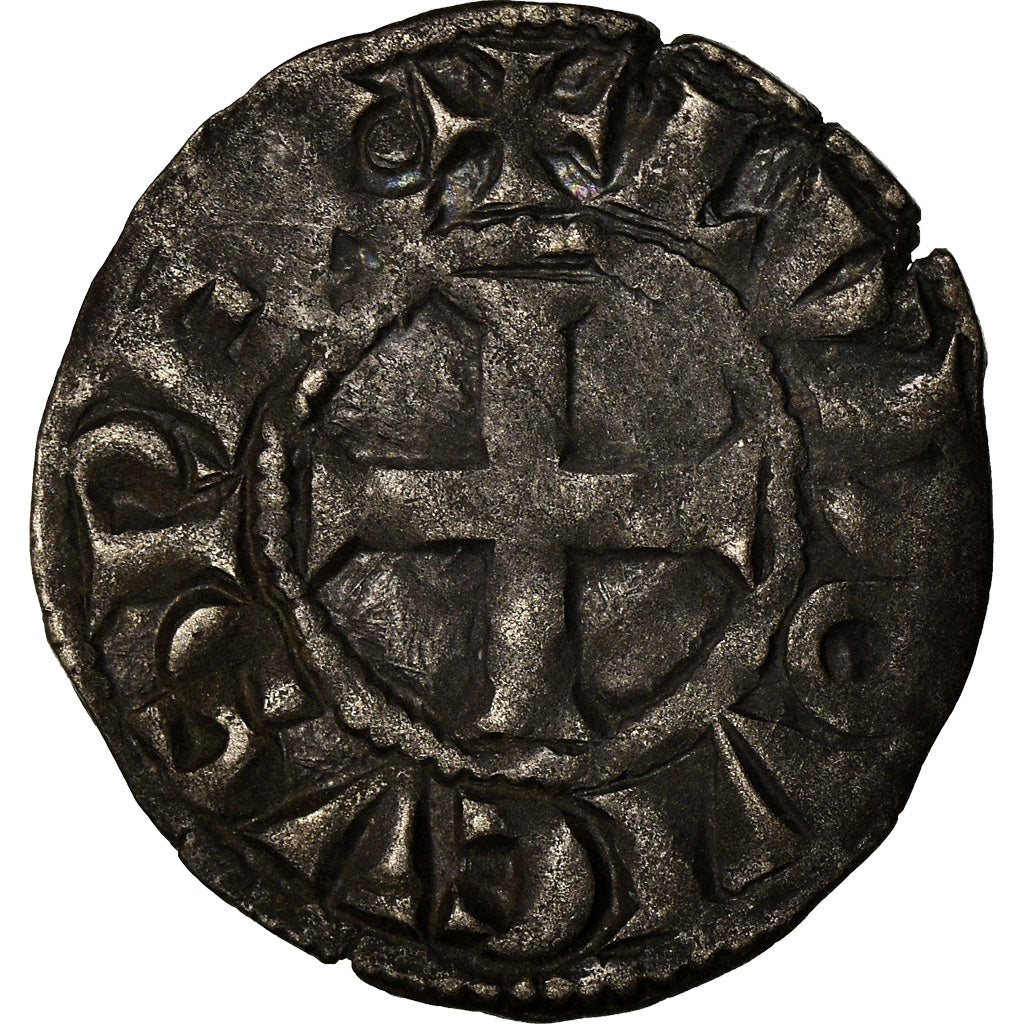 Moneta, Francia, Louis VIII-IX, Denier Tournois, MB+, Biglione, Duplessy:188