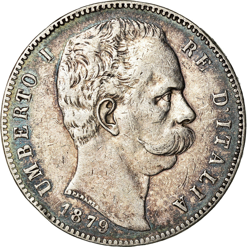 Coin, Italy, Umberto I, 5 Lire, 1879, Rome, EF(40-45), Silver, KM:20
