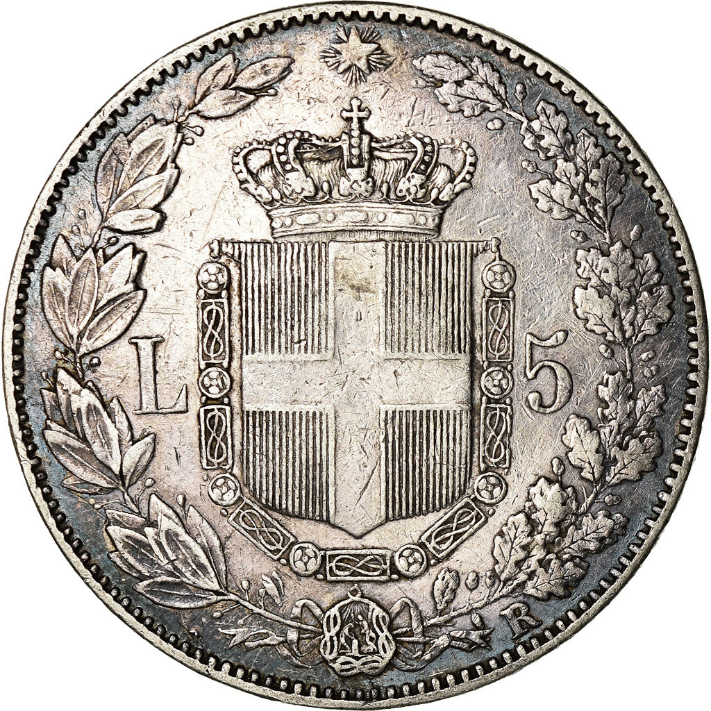 Coin, Italy, Umberto I, 5 Lire, 1879, Rome, EF(40-45), Silver, KM:20