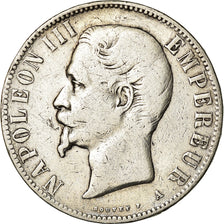 Moneta, Francja, Napoleon III, Napoléon III, 5 Francs, 1855, Paris, VF(30-35)