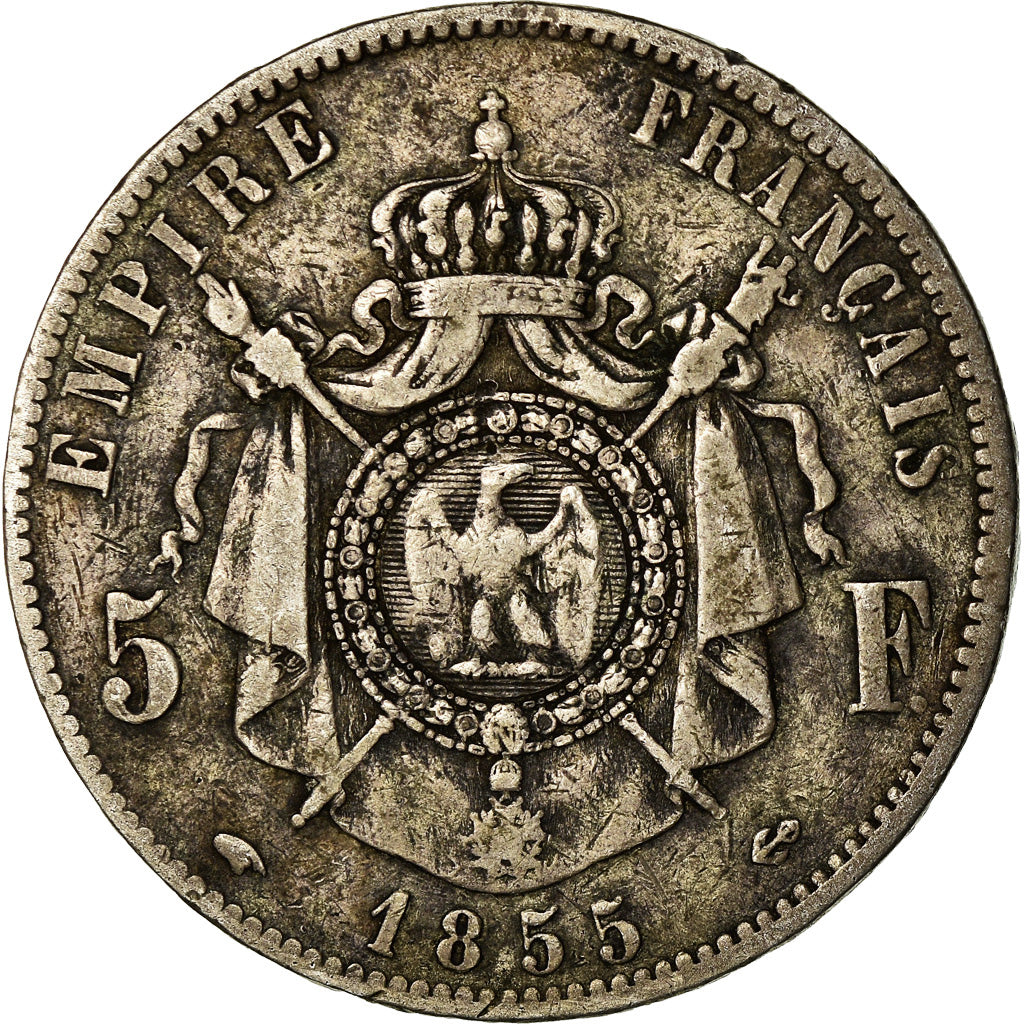 Coin, France, Napoleon III, Napoléon III, 5 Francs, 1855, Paris, VF(30-35)