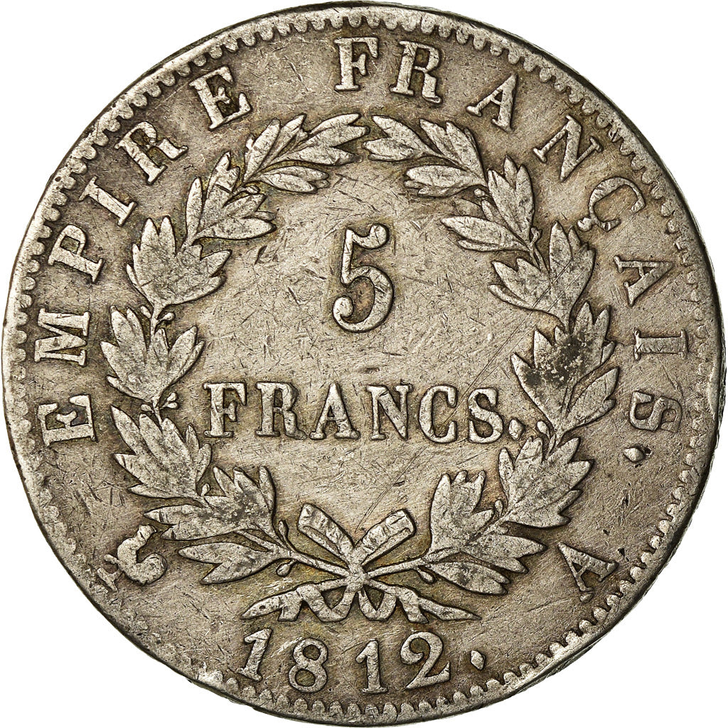 Monnaie, France, Napoléon I, 5 Francs, 1812, Paris, TB+, Argent, Gadoury:584