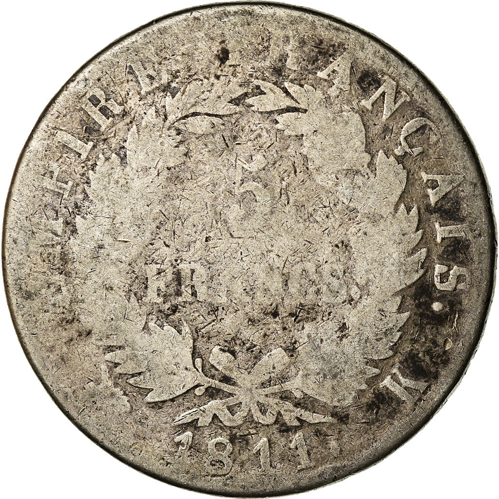Moneda, Francia, Napoléon I, 5 Francs, 1811, Bordeaux, BC, Plata, KM:694.8