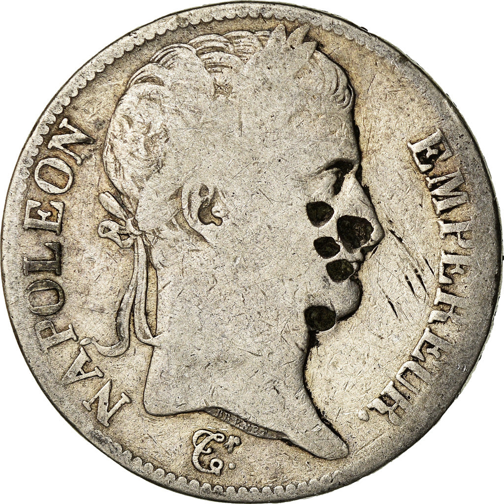 Moneda, Francia, Napoléon I, 5 Francs, 1812, Nantes, BC, Plata, KM:694.14