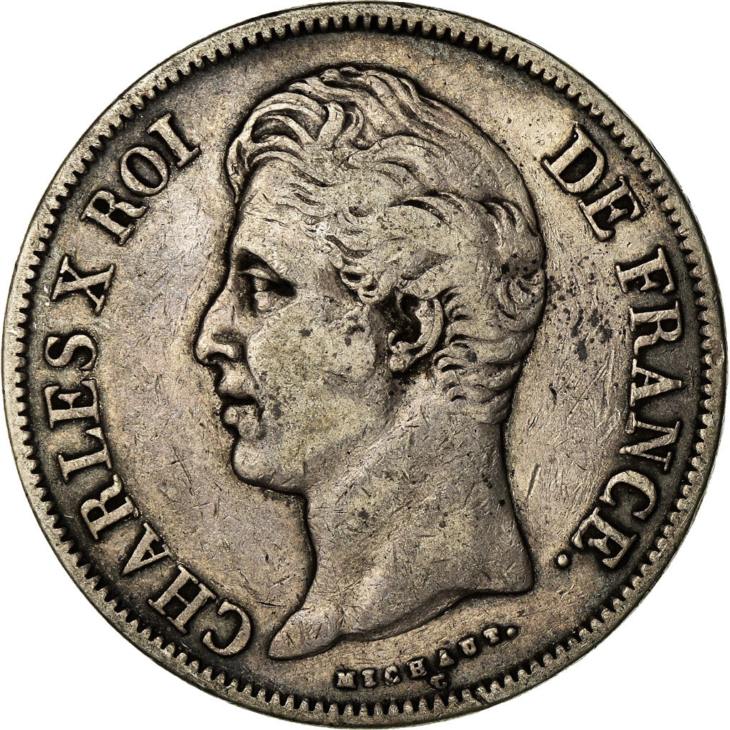 Coin, France, Charles X, 5 Francs, 1829, Paris, VF(30-35), Silver, KM:728.1