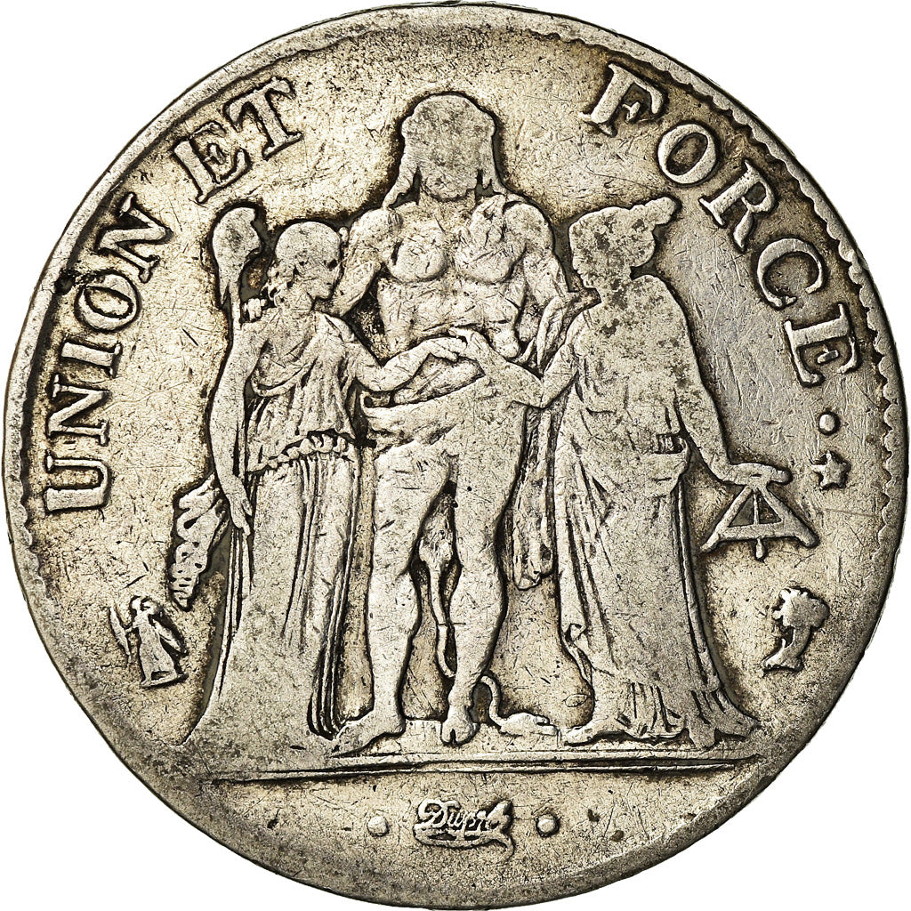 Coin, France, Union et Force, 5 Francs, AN 4, Paris, VF(20-25), Silver