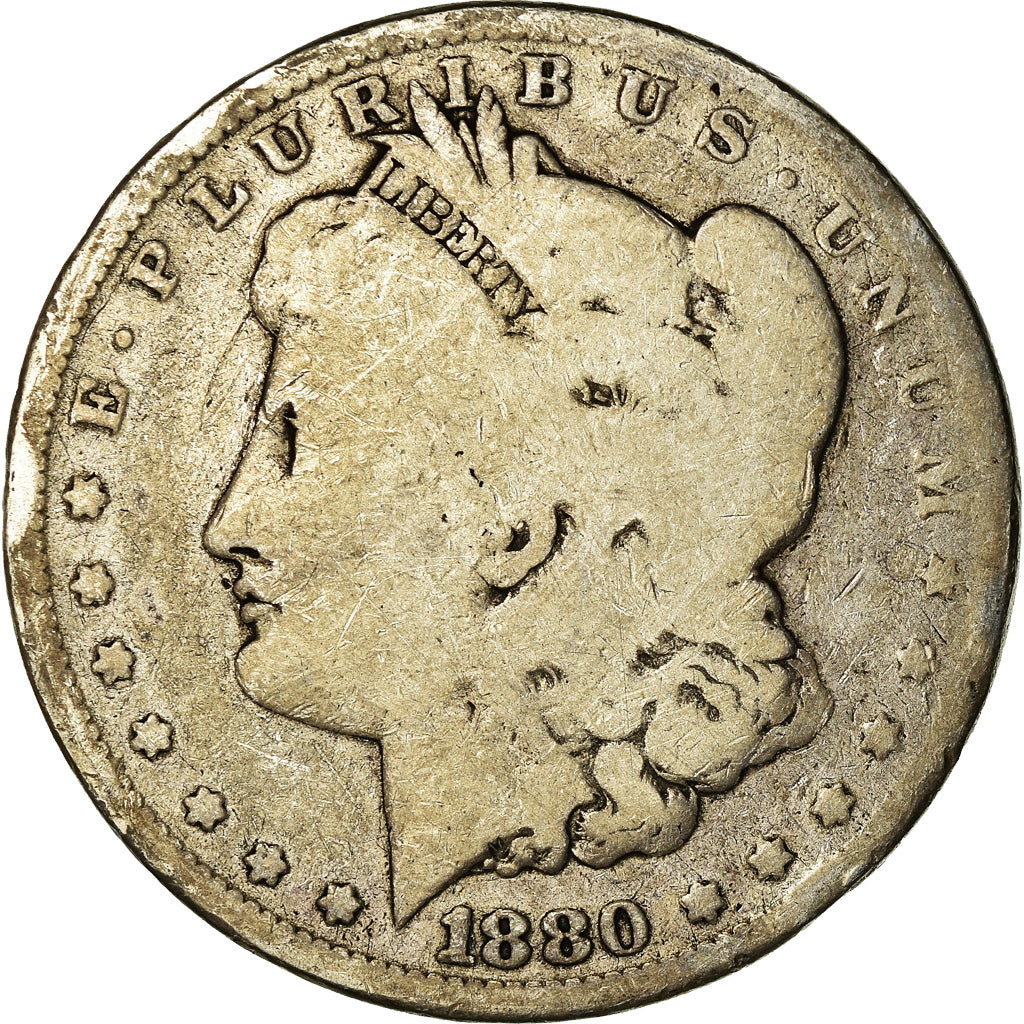 Monnaie, États-Unis, Morgan Dollar, Dollar, 1880, U.S. Mint, Philadelphie, B+