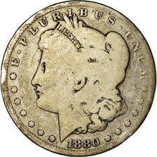 Monnaie, États-Unis, Morgan Dollar, Dollar, 1880, U.S. Mint, Philadelphie, B+