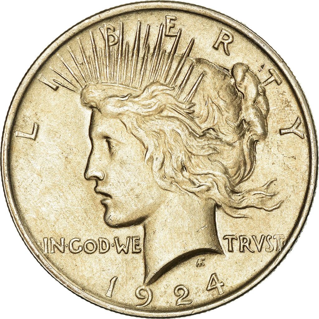 Coin, United States, Peace Dollar, Dollar, 1924, U.S. Mint, Philadelphia