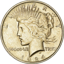 Coin, United States, Peace Dollar, Dollar, 1924, U.S. Mint, Philadelphia