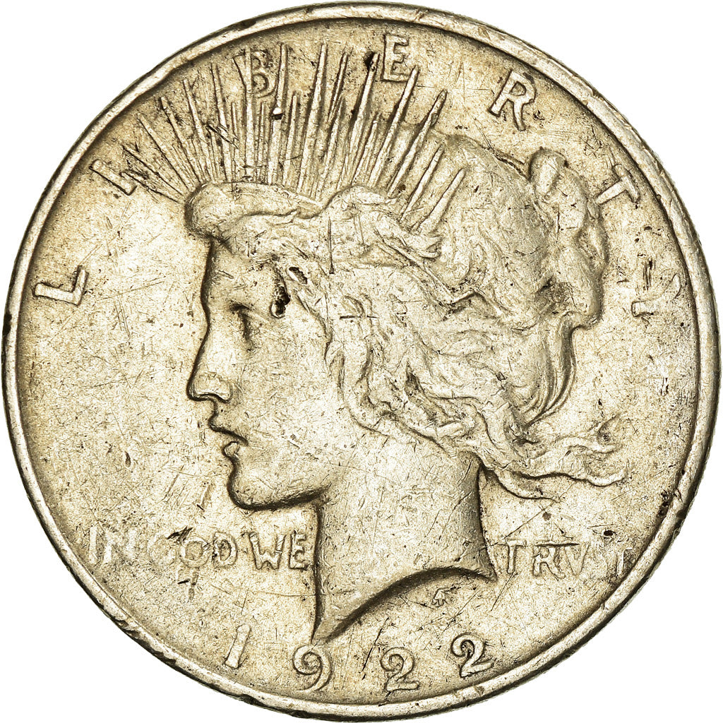 Coin, United States, Peace Dollar, Dollar, 1922, U.S. Mint, Denver, VF(20-25)