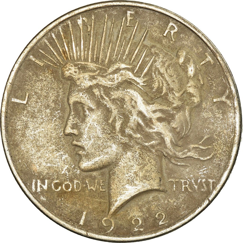Coin, United States, Peace Dollar, Dollar, 1922, U.S. Mint, Philadelphia
