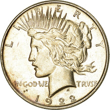 Coin, United States, Peace Dollar, Dollar, 1922, U.S. Mint, Philadelphia