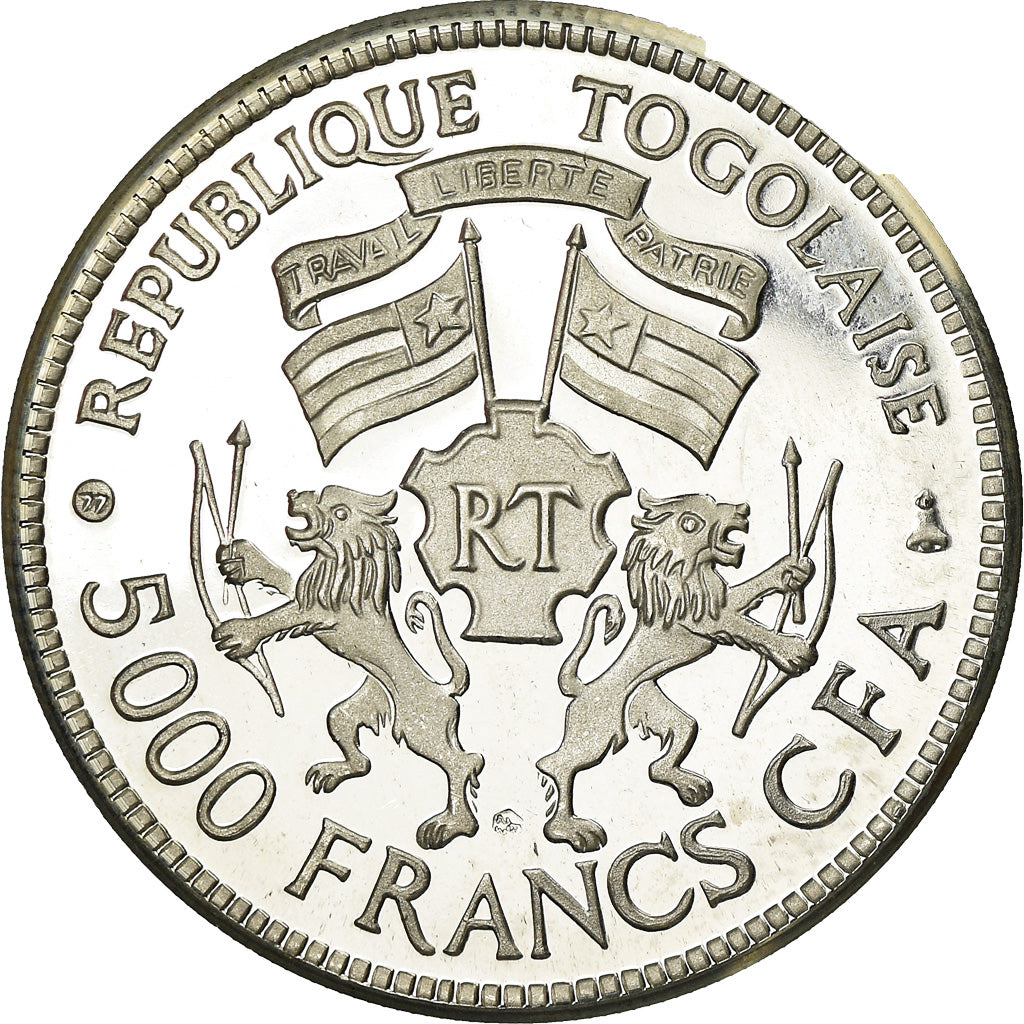 Monnaie, Togo, 5000 Francs, 1977, SPL+, Argent, KM:8