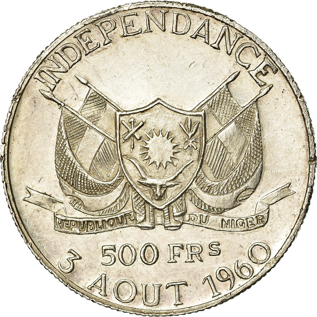Moneta, Niger, 500 Francs, 1960, EF(40-45), Srebro, KM:5