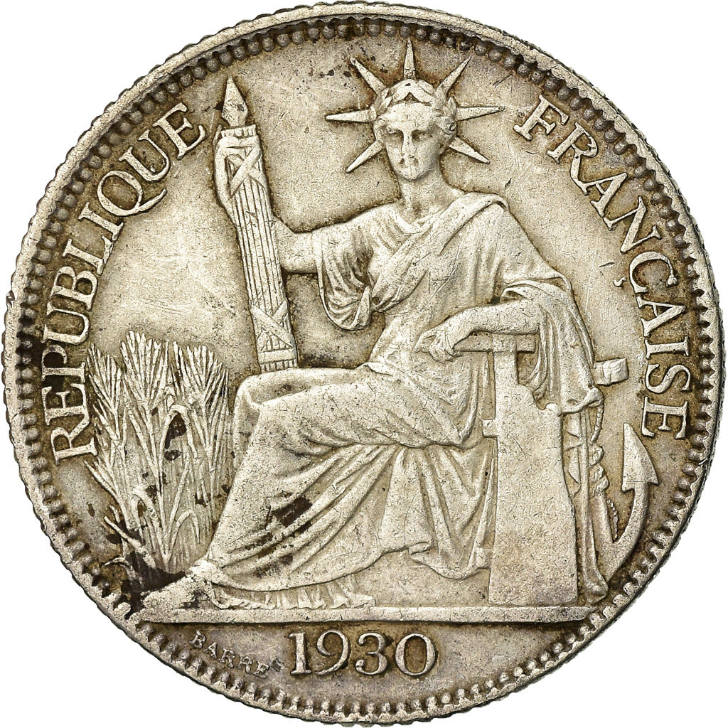 Coin, FRENCH INDO-CHINA, 20 Cents, 1930, Paris, EF(40-45), Silver, KM:17.1