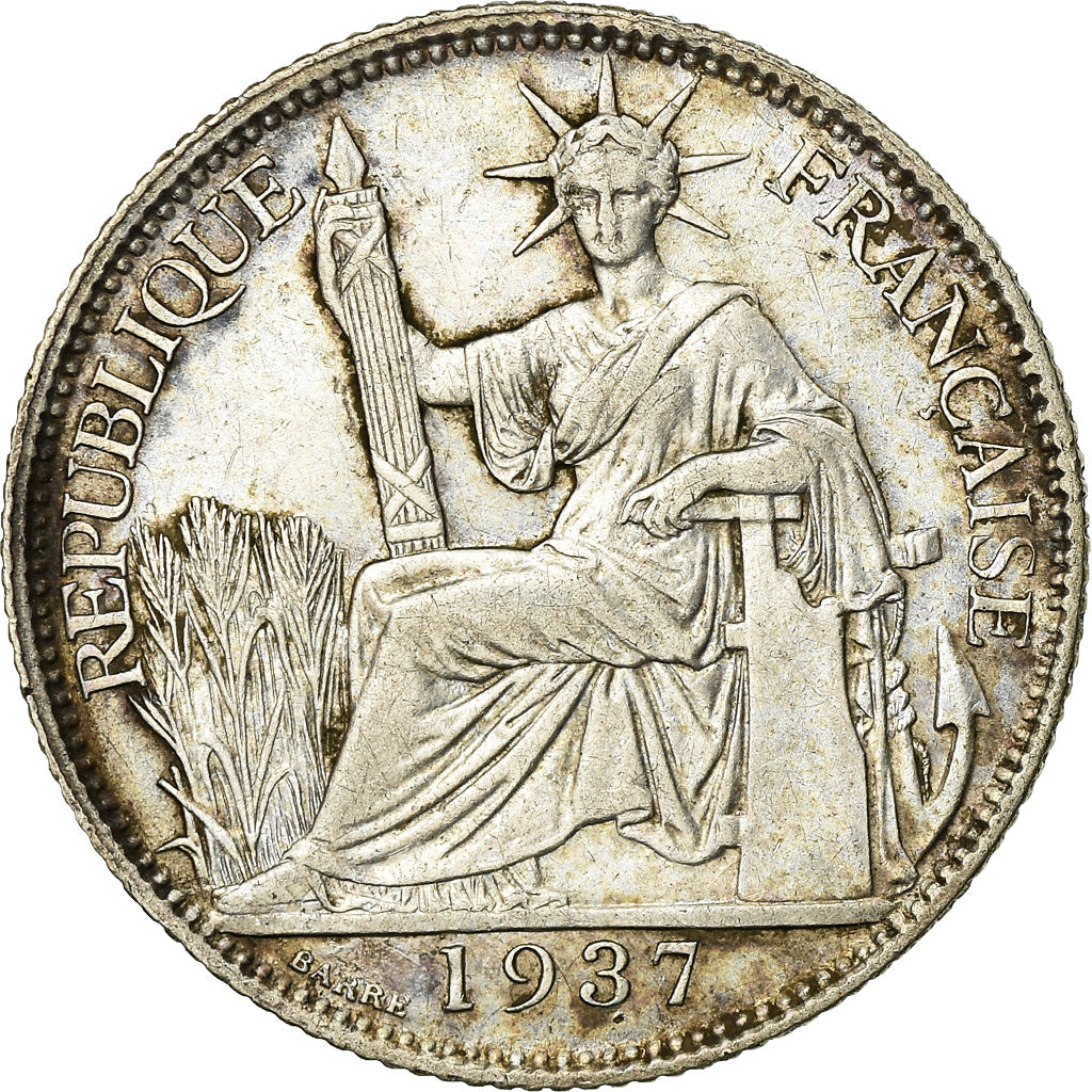 Moneta, FRANCUSKIE INDOCHINY, 20 Cents, 1937, Paris, EF(40-45), Srebro, KM:17.2