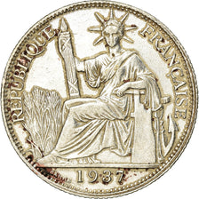 Coin, FRENCH INDO-CHINA, 20 Cents, 1937, Paris, EF(40-45), Silver, KM:17.2