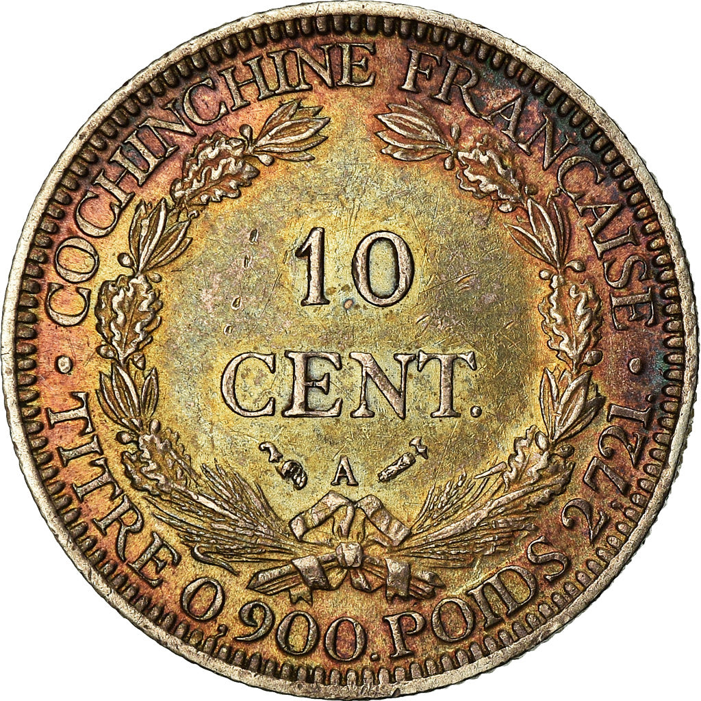 Coin, FRENCH COCHIN CHINA, 10 Cents, 1884, Paris, EF(40-45), Silver, KM:4