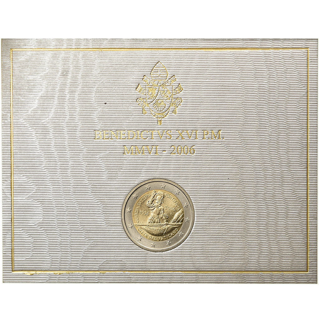 Vaticano, 2 Euro, 500 ans de la Garde Suisse Pontificale, 2006, FDC, Bimetálico