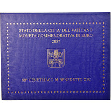 Vatican, 2 Euro, 80ème anniversaire de Benoit XVI, 2007, MS(65-70), Bi-Metallic