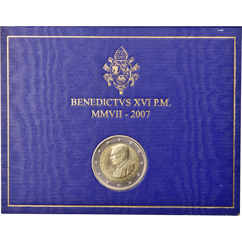 Vatican, 2 Euro, 80ème anniversaire de Benoit XVI, 2007, MS(65-70), Bi-Metallic
