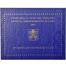 Vatican, 2 Euro, 80ème anniversaire de Benoit XVI, 2007, MS(65-70), Bi-Metallic