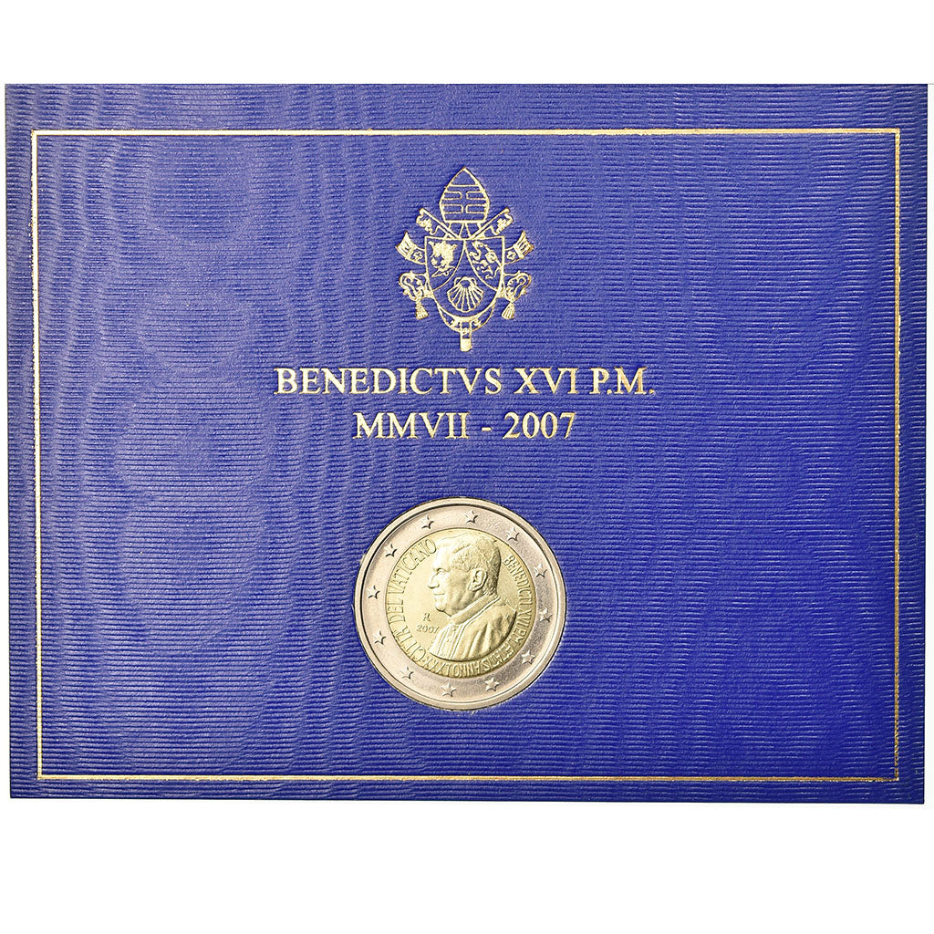 Vatican, 2 Euro, 80ème anniversaire de Benoit XVI, 2007, MS(65-70), Bi-Metallic