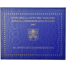 Vatican, 2 Euro, 80ème anniversaire de Benoit XVI, 2007, MS(65-70), Bi-Metallic