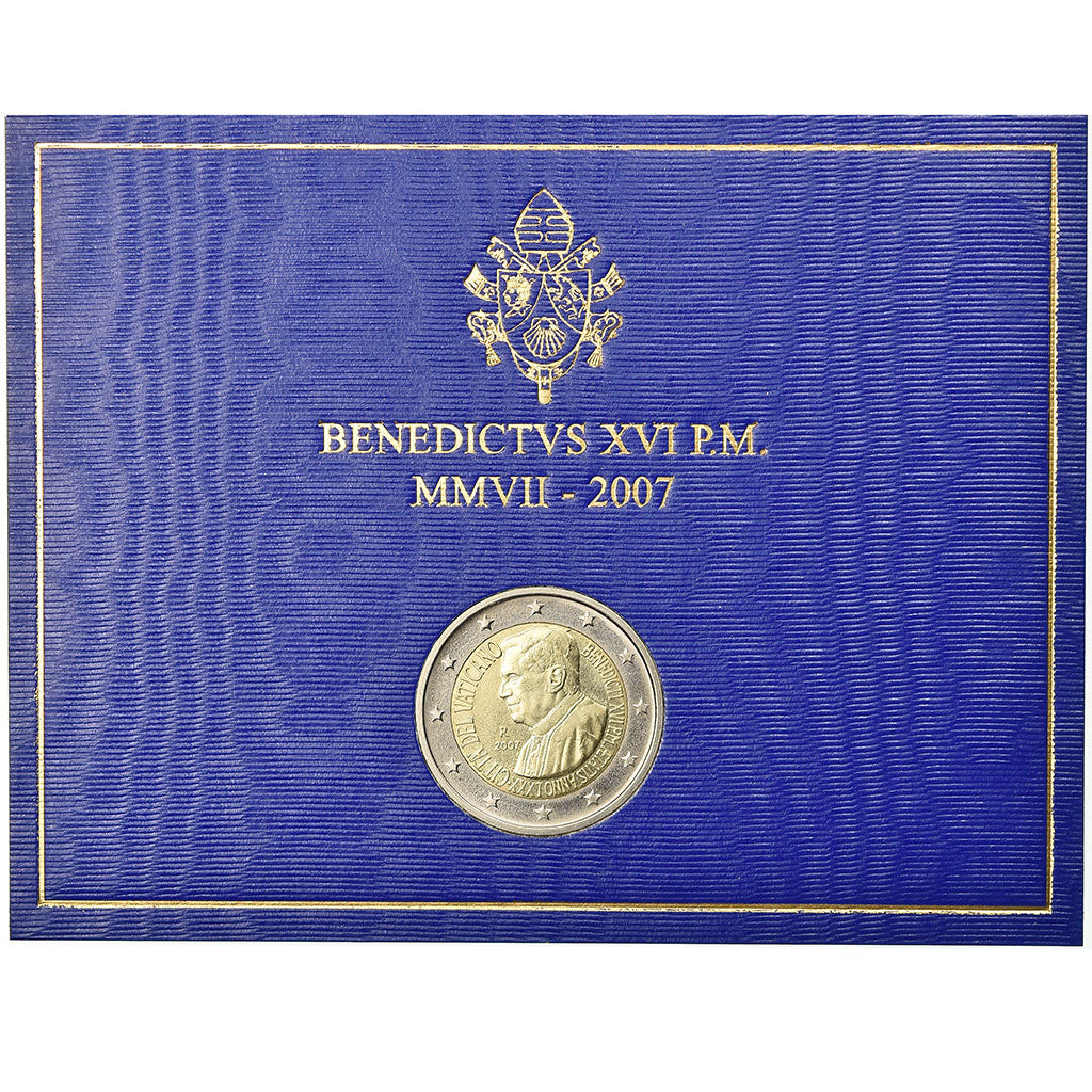 Vatican, 2 Euro, 80ème anniversaire de Benoit XVI, 2007, MS(65-70), Bi-Metallic