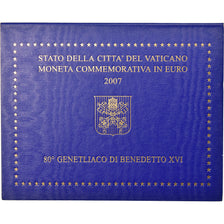 Vatican, 2 Euro, 80ème anniversaire de Benoit XVI, 2007, MS(65-70), Bi-Metallic