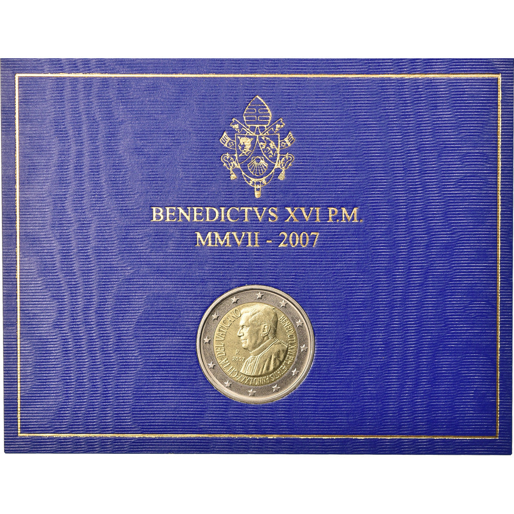 Vatican, 2 Euro, 80ème anniversaire de Benoit XVI, 2007, MS(65-70), Bi-Metallic