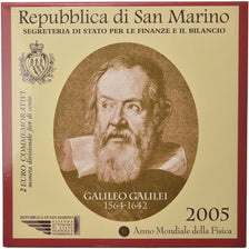 San Marino, 2 Euro, Galileo Galilei, 2005, BU, MS(65-70), Bi-Metallic