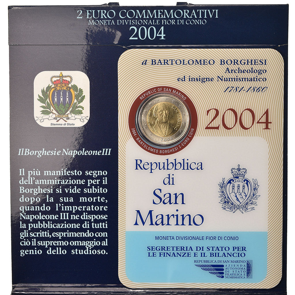 San Marino, 2 Euro, Bartolomeo Borghesi, 2004, N.C.