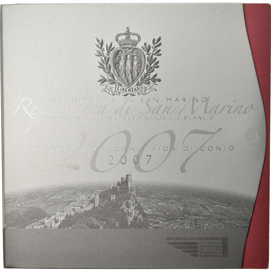 San Marino, Set, 2007, 1c à 5 €, FDC