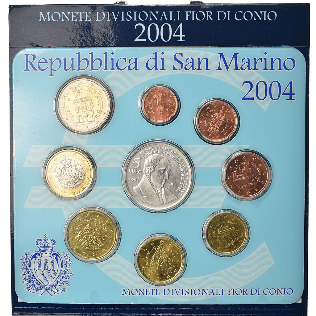 San Marino, Set, 2004, 1c à 5 €, MS(65-70), ND