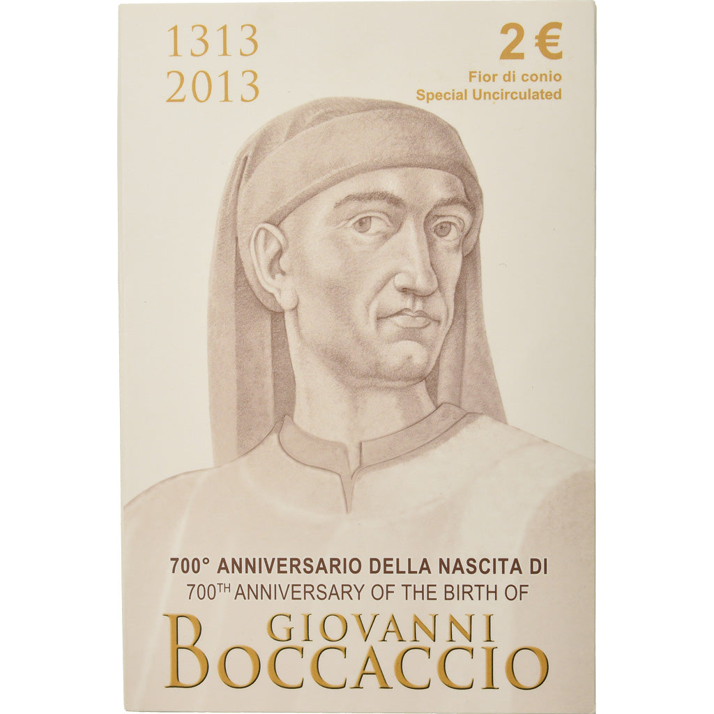Italie, 2 Euro, 700ème anniversaire de la naissance de Giovanni Boccaccio, 2013