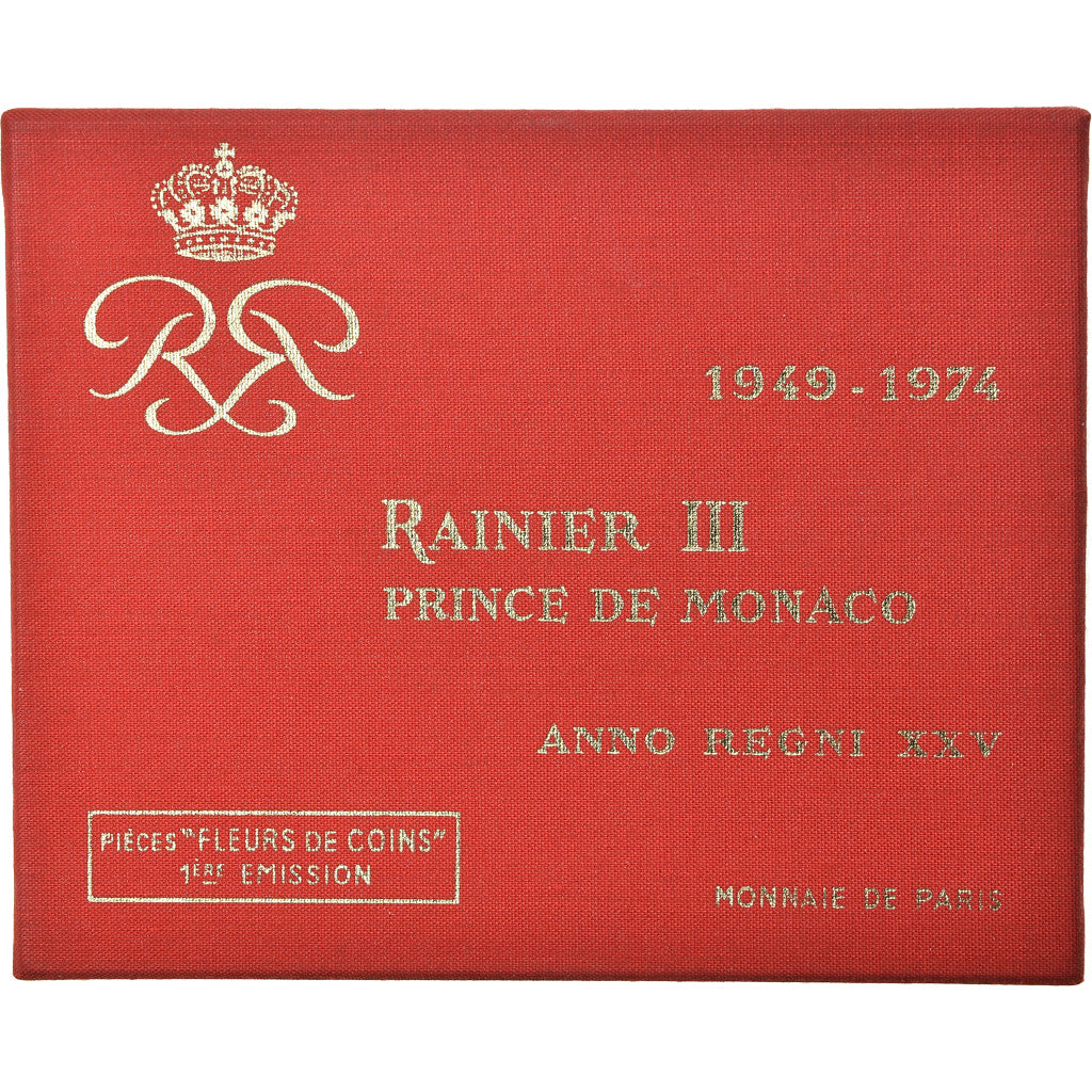 Moneta, Monaco, Rainier III, Set, 1974, 10 c à 50 Fr, MS(65-70), ND