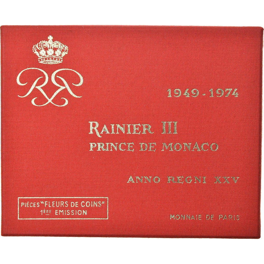 Monnaie, Monaco, Rainier III, Set, 1974, 10 c à 50 Fr, FDC