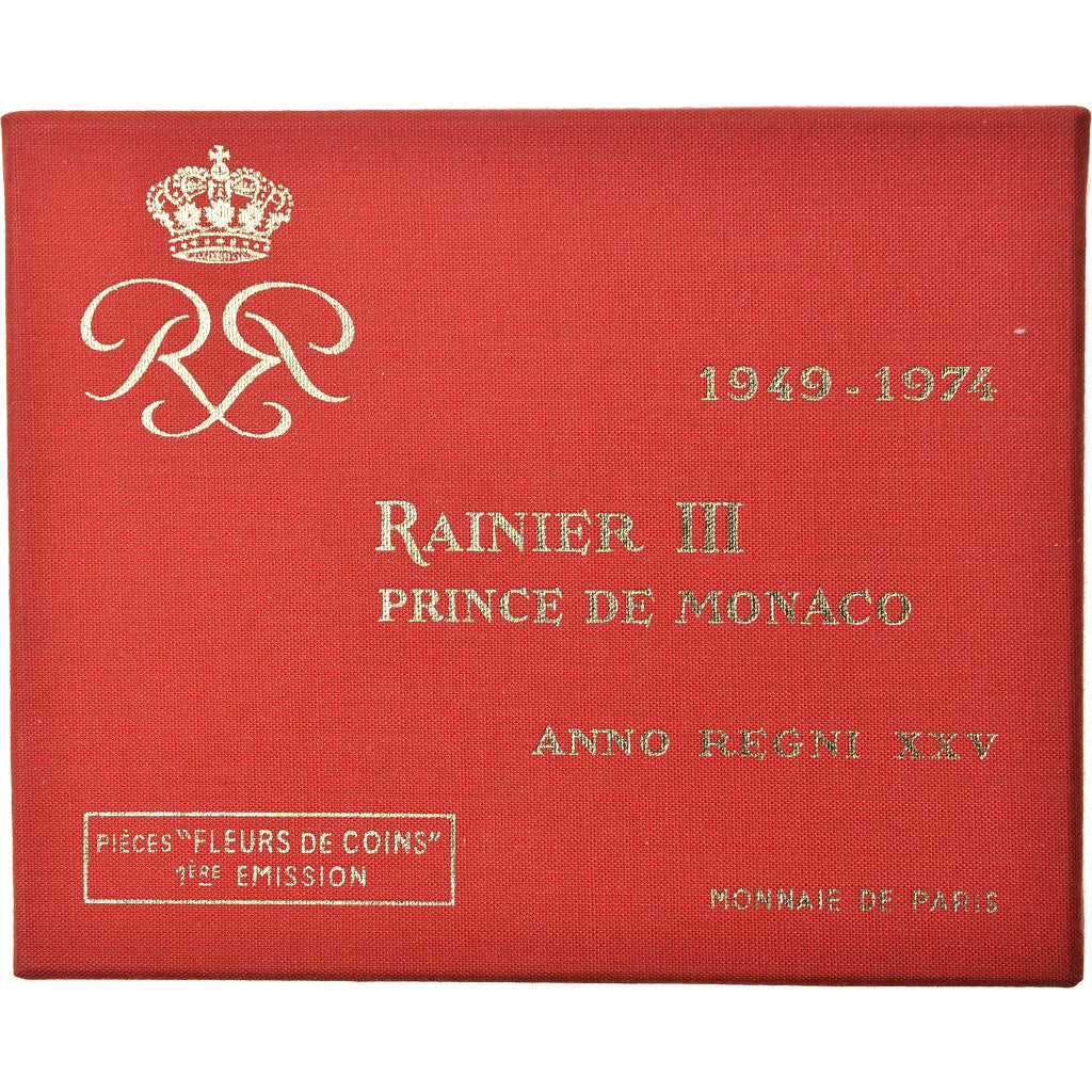 Monnaie, Monaco, Rainier III, Set, 1974, 10 c à 50 Fr, FDC