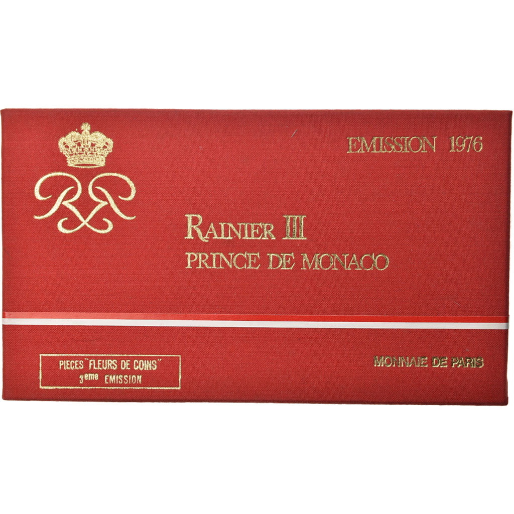 Coin, Monaco, Rainier III, Set, 1976, 1c à 50 Fr, MS(65-70)