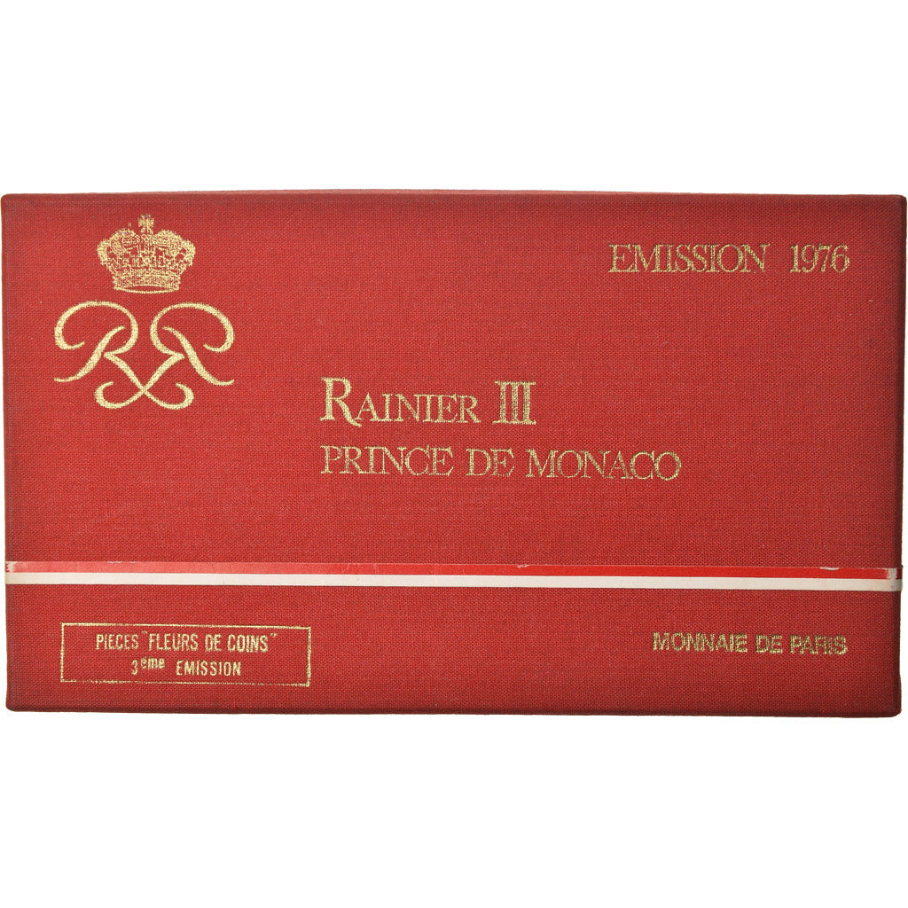 Monnaie, Monaco, Rainier III, Set, 1976, 1c à 50 Fr, FDC