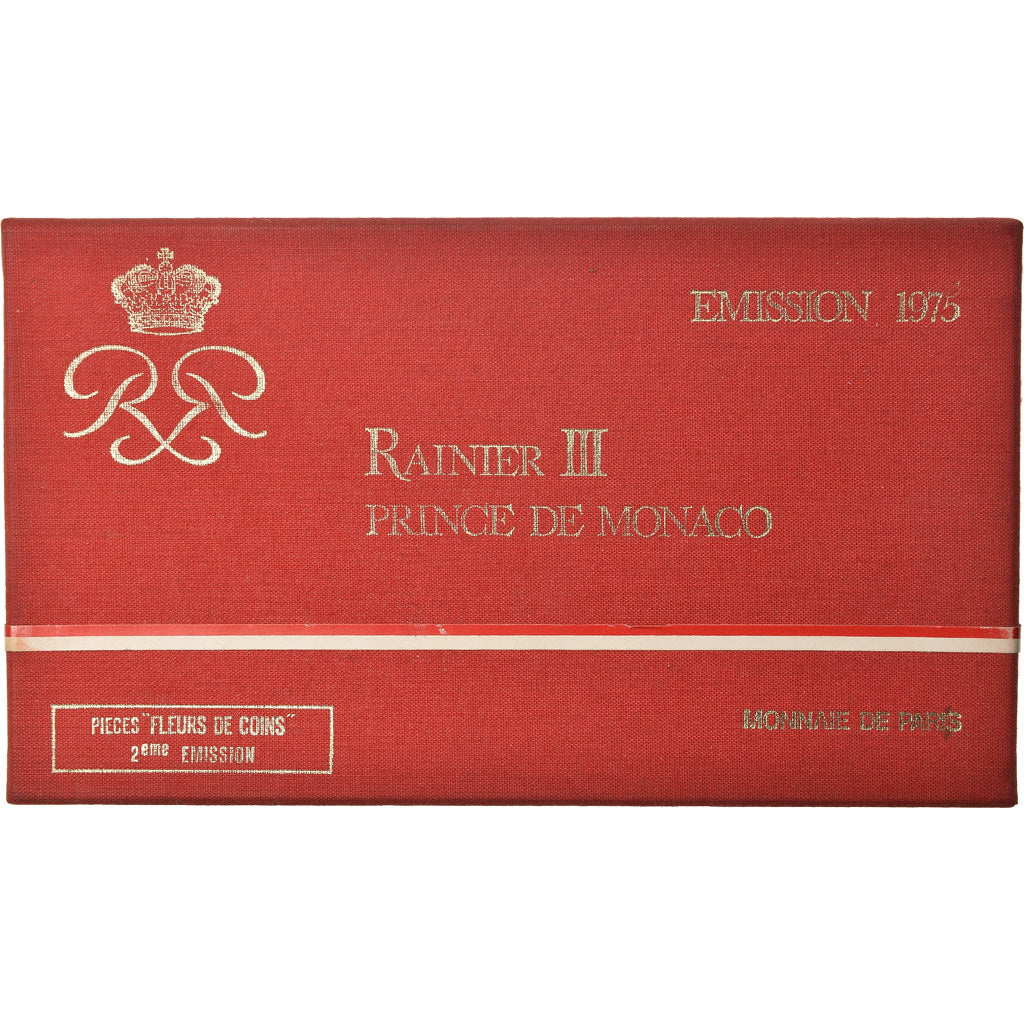 Moneta, Monaco, Rainier III, Set, 1975, 10 c à 50 Fr, MS(65-70), ND