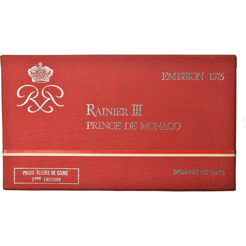 Moneta, Monaco, Rainier III, Set, 1975, 10 c à 50 Fr, MS(65-70), ND