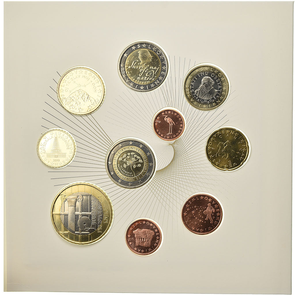 Słowenia, Set, 2010, 1c à 2 € + 3 €, MS(65-70), ND