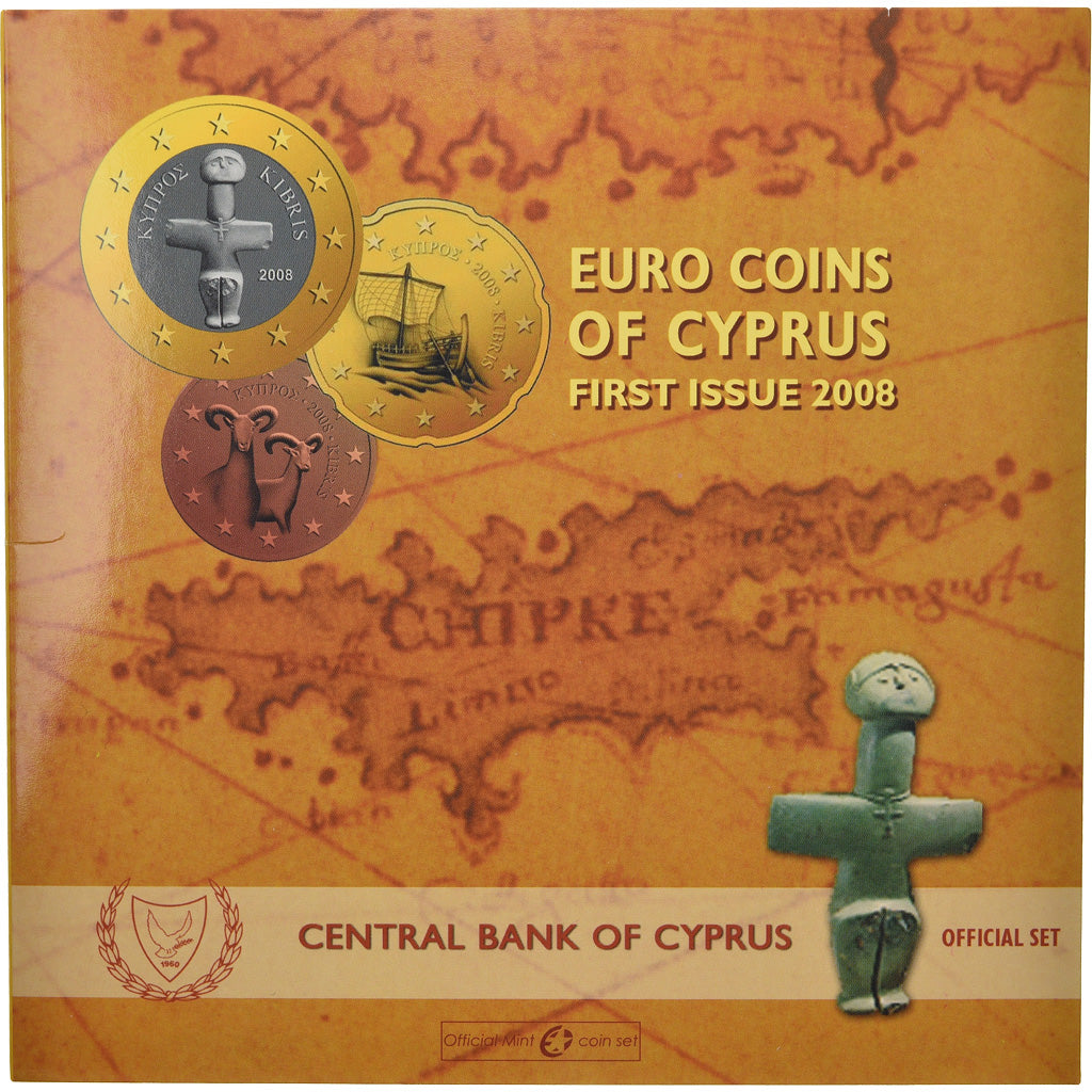 Chypre, Coffret, 2008, 1c à 2€, FDC